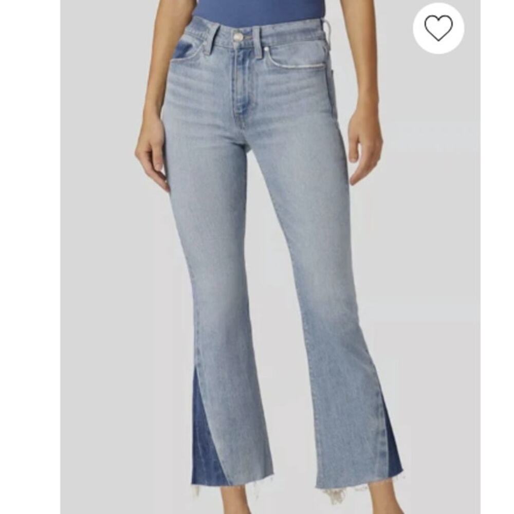Hudson Barbara High Rise Kick Flare Crop Jeans Light Blue Womens 33